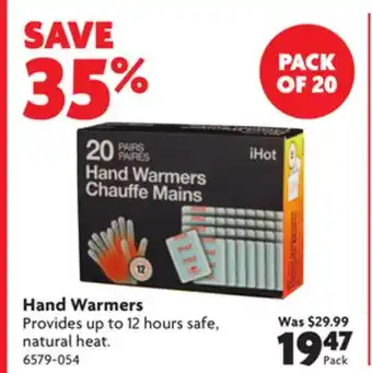 Home Hardware Hand warmers offer