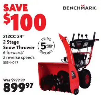 Home Hardware 212cc 24 2 stage snow thrower offer