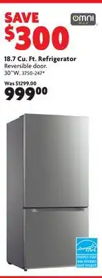 Home Hardware 18.7 cu. ft. refrigerator offer
