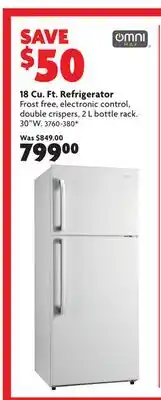 Home Hardware 18 cu. ft. refrigerator offer