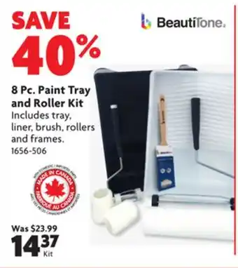 Home Hardware 8 pc. paint tray and roller kit offer