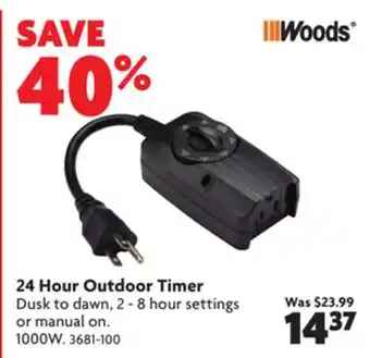 Home Hardware 24 hour outdoor timer offer