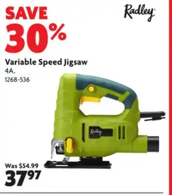 Home Hardware Variable speed jigsaw offer