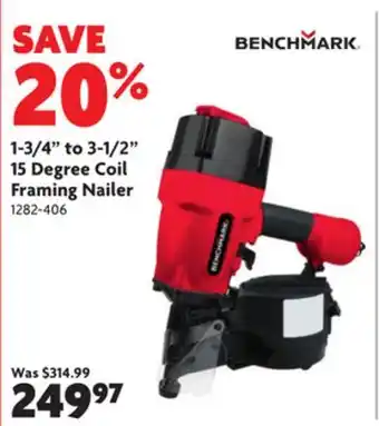 Home Hardware 1-3/4 to 3-1/2 15 degree coil framing nailer offer