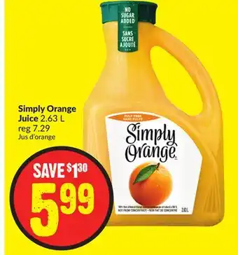 FreshCo Simply orange juice 2.63 l offer