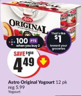 FreshCo Astro original yogurt 12 pk offer