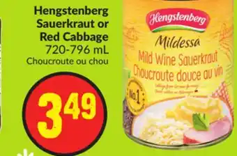 FreshCo Hengstenberg sauerkraut or red cabbage 720-796 ml offer