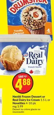 FreshCo Nestle frozen dessert or real dairy ice cream 1.5 l or novelties 4-10 pk offer