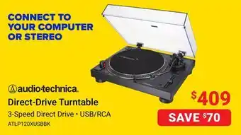 Visions Electronics Audio-technica direct-drive turntable offer