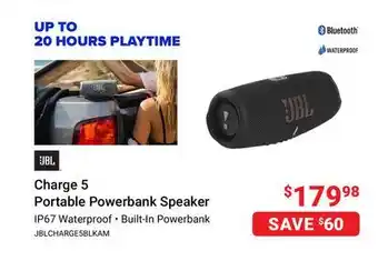 Visions Electronics Jbl charge 5 portable powerbank speaker offer
