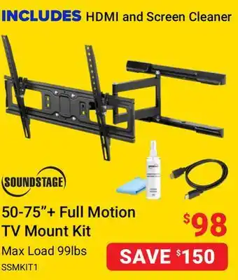 Visions Electronics Soundstage 50-75 + full motion tv mount kit offer