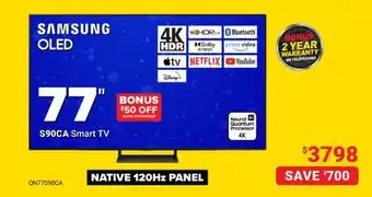 Visions Electronics Samsung native 120hz panel offer