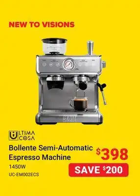 Visions Electronics Ultima cosa bollente semi-automatic espresso machine offer
