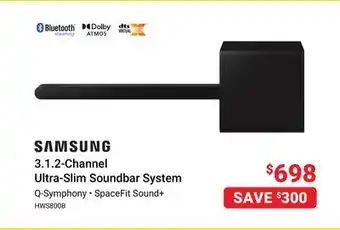 Visions Electronics Samsung 3.1.2-channel ultra-slim soundbar system offer