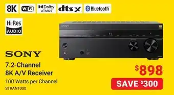 Visions Electronics Sony 7.2-channel 8k a/v receiver offer