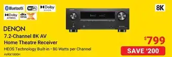 Visions Electronics Denon 7.2-channel 8k av home theatre receiver offer