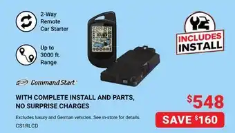 Visions Electronics Command start with complete install and parts, no surprise charges offer