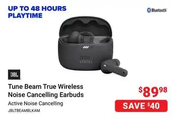 Visions Electronics Jbl tune beam true wireless noise cancelling earbuds offer