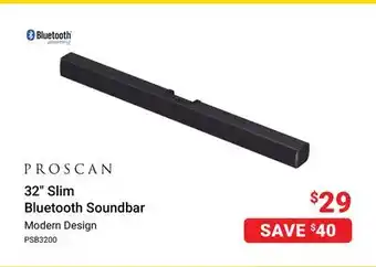 Visions Electronics Proscan 32 slim bluetooth soundbar offer