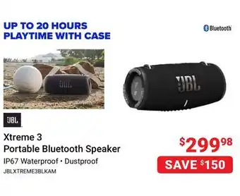 Visions Electronics Jbl xtreme 3 portable bluetooth speaker offer
