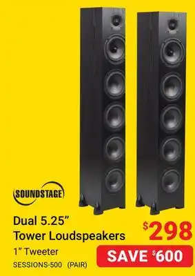 Visions Electronics Soundstage dual 5.25 tower loudspeakers offer