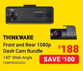 Visions Electronics Thinkware front and rear 1080p dash cam bundle offer