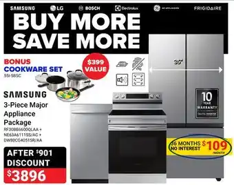 Visions Electronics Samsung 3-piece major appliance package offer