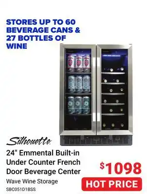 Visions Electronics Silhouette 24 emmental built-in under counter french door beverage center offer