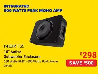 Visions Electronics Hertz 10 active subwoofer enclosure offer