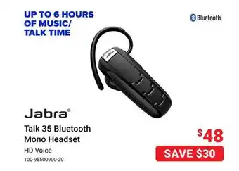Visions Electronics Jabra talk 35 bluetooth mono headset offer
