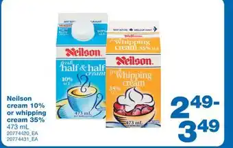 Wholesale Club Neilson cream 10% or whipping cream 35%, 473 ml offer