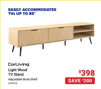 Visions Electronics Corliving light wood tv stand offer