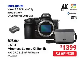 Visions Electronics Nikkor z 24.3 mp full frame mirrorless camera kit offer