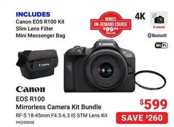 Visions Electronics Canon eos r100 mirrorless camera kit bundle offer