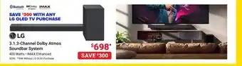 Visions Electronics Lg 3.1. 3-channel dolby atmos soundbar system offer