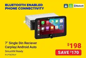 Visions Electronics 7 single din reciever carplay/android auto offer