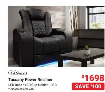 Visions Electronics Valencia tuscany power recliner offer