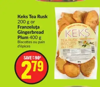 Chalo FreshCo Keks tea rusk 200 g or franzeluţa gingerbread plum 400 g offer