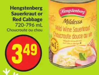 Chalo FreshCo Hengstenberg sauerkraut or red cabbage 720-796 ml offer