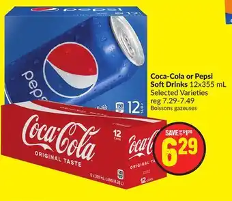 Chalo FreshCo Coca-cola or pepsi soft drinks 12x355 ml selected varieties offer
