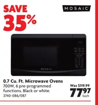Home Hardware 0.7 cu. ft. microwave ovens offer