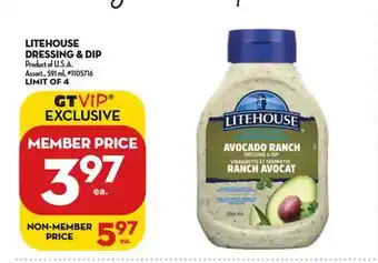 Giant Tiger Litehouse dressing & dip offer