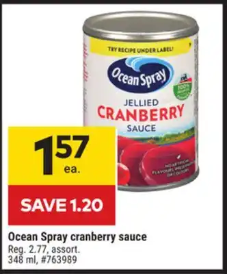 Giant Tiger Ocean spray cranberry sauce offer