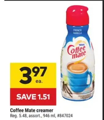Giant Tiger Nestle coffee mate creamer offer