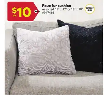 Giant Tiger Faux fur cushion offer