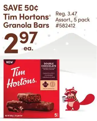Giant Tiger Tim hortons granola bars offer