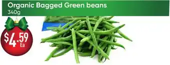 Healthy Planet Organic bagged green beans offer