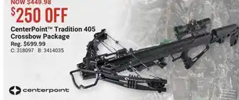Bass Pro Centerpoint tradition 405 crossbow package offer
