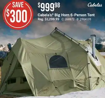 Bass Pro Cabela's big horn 6-person tent offer
