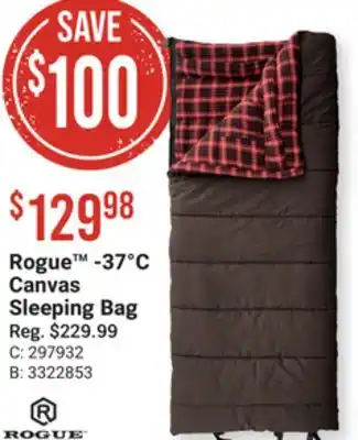 Bass Pro Rogue -37°c canvas sleeping bag offer